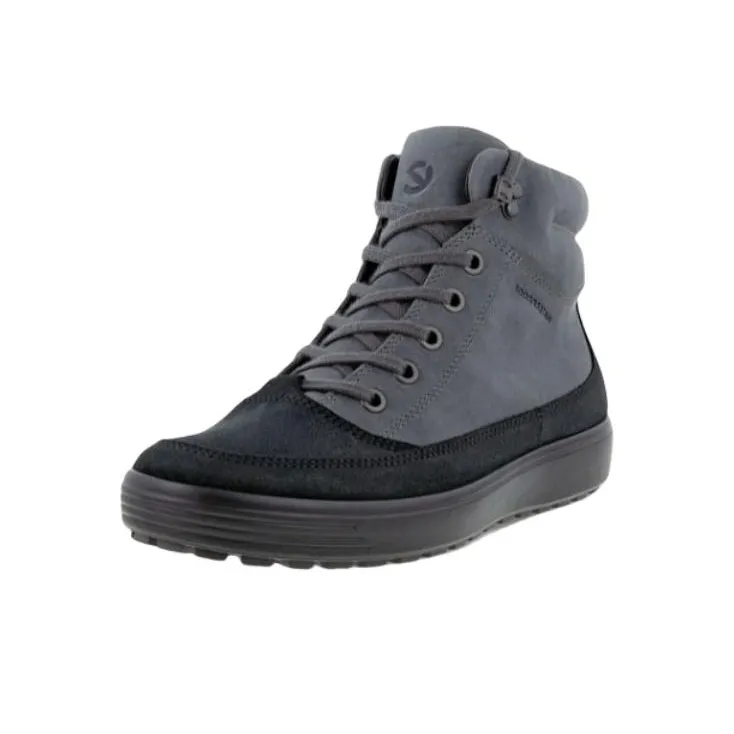 Ecco Soft And Cool Size 7 Winter II Collection Slip Resistant High Top Casual Athletic Shoes Men's Black Gray Color-1