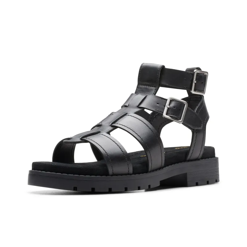 Clarks Roman Sandals Women's Black-1