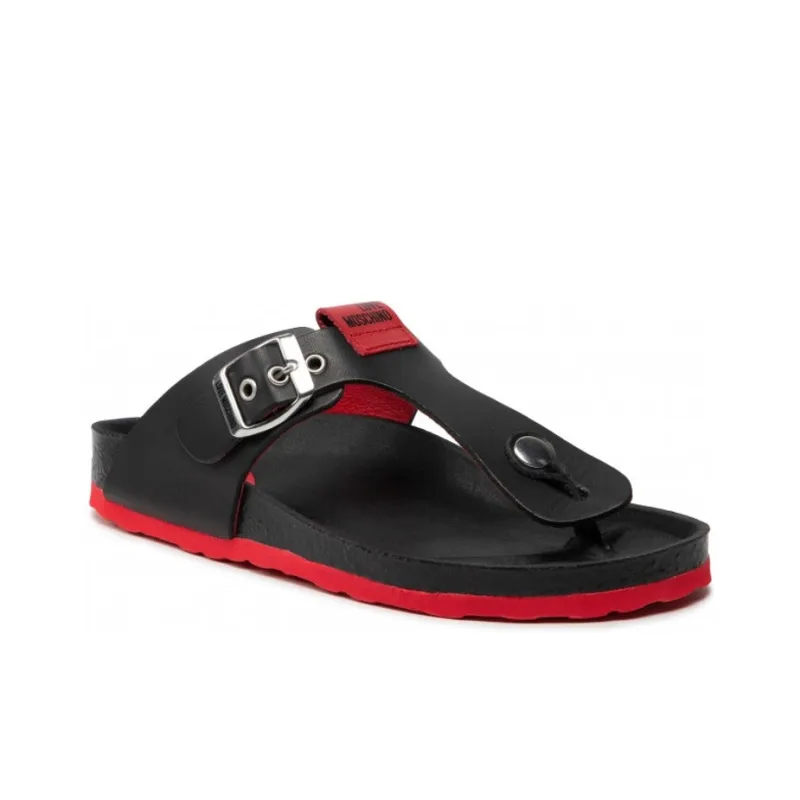 LOVE MOSCHINO Stylish Sandals Women's Black Red-1
