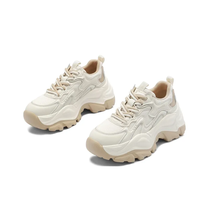 C°BANNER Low Top Chunky Sneakers Women's Beige Apricot-2