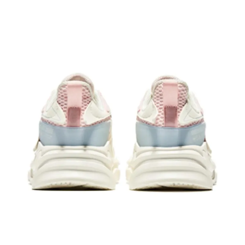 HENANBOWUYUAN x Erke Cushioning, Slip Resistant, And Abrasion Resistant Low Top Running Shoes Women's White Pink Blue-4