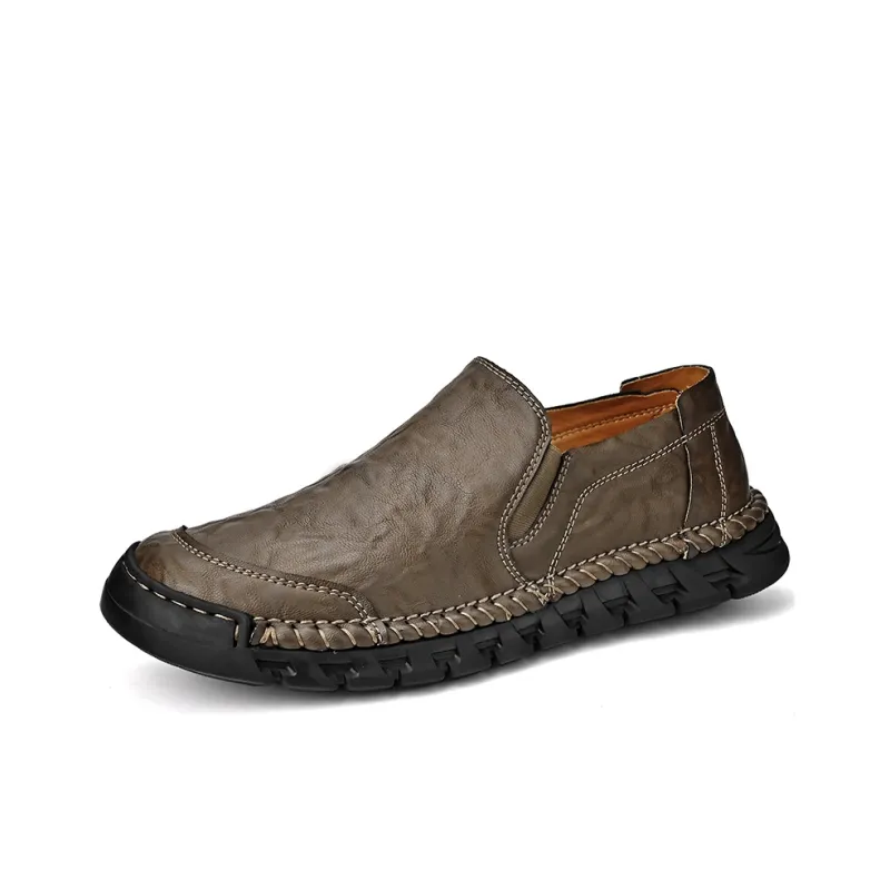 Laoks Men's Casual Shoes Men Low Top Black/Brown-4