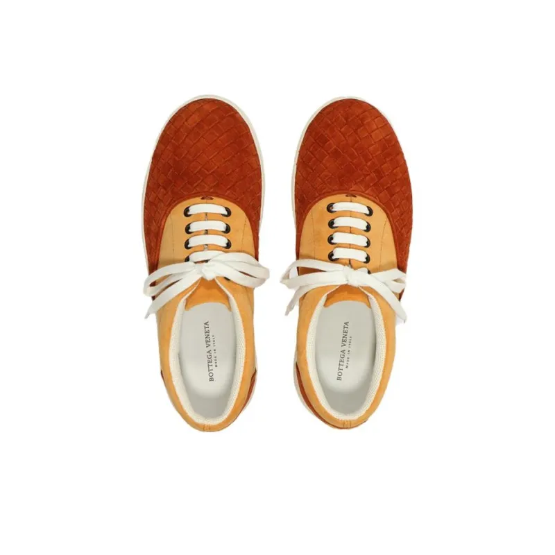 Bottega Veneta Low Top Skateboard Shoes Men's Red Orange-2