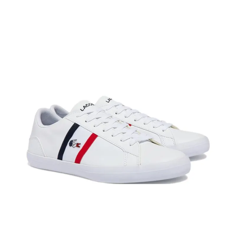 LACOSTE Lerond Low Top Stylish Skateboarding Shoes Men's White-1