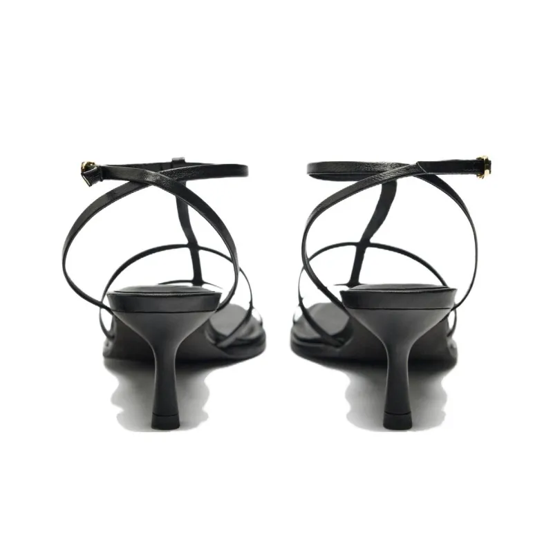 ZARA Strap Sandals Women's Black-3