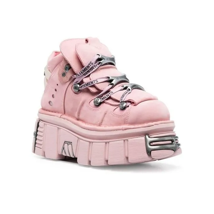 NEW ROCK x Vetements Mid-Top Platform Shoes Women's Pink-2
