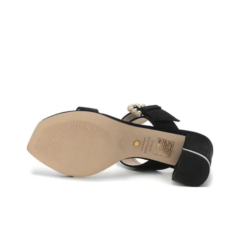 Stuart Weitzman/SW Slip Resistant Slide Slippers Women's Black-5
