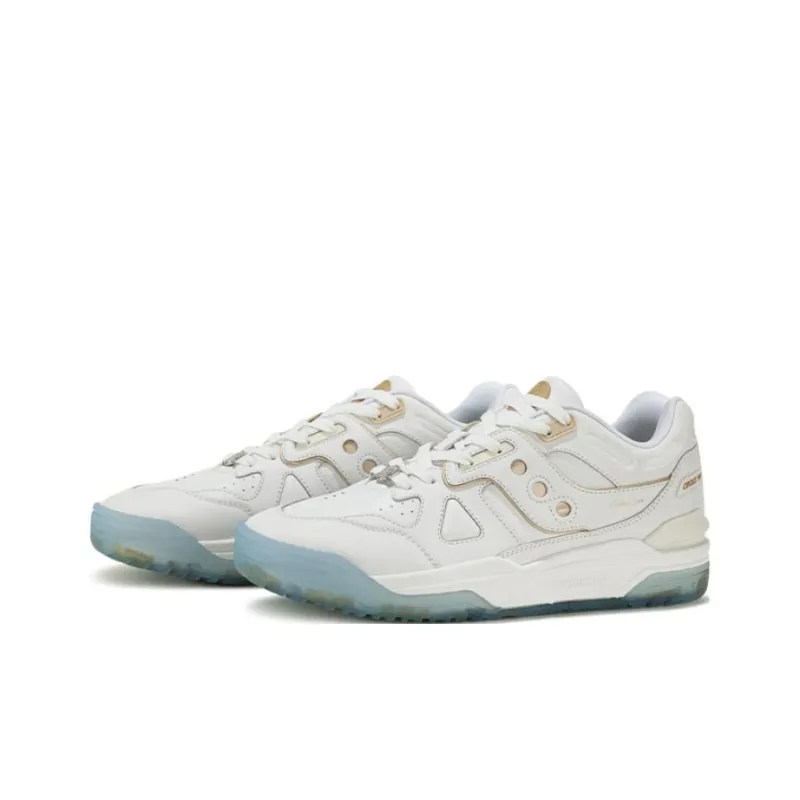 Saucony Cross 90 Slip Resistant Cushioning Abrasion Resistant Low Top Skateboard Shoes Unisex White Brown-2