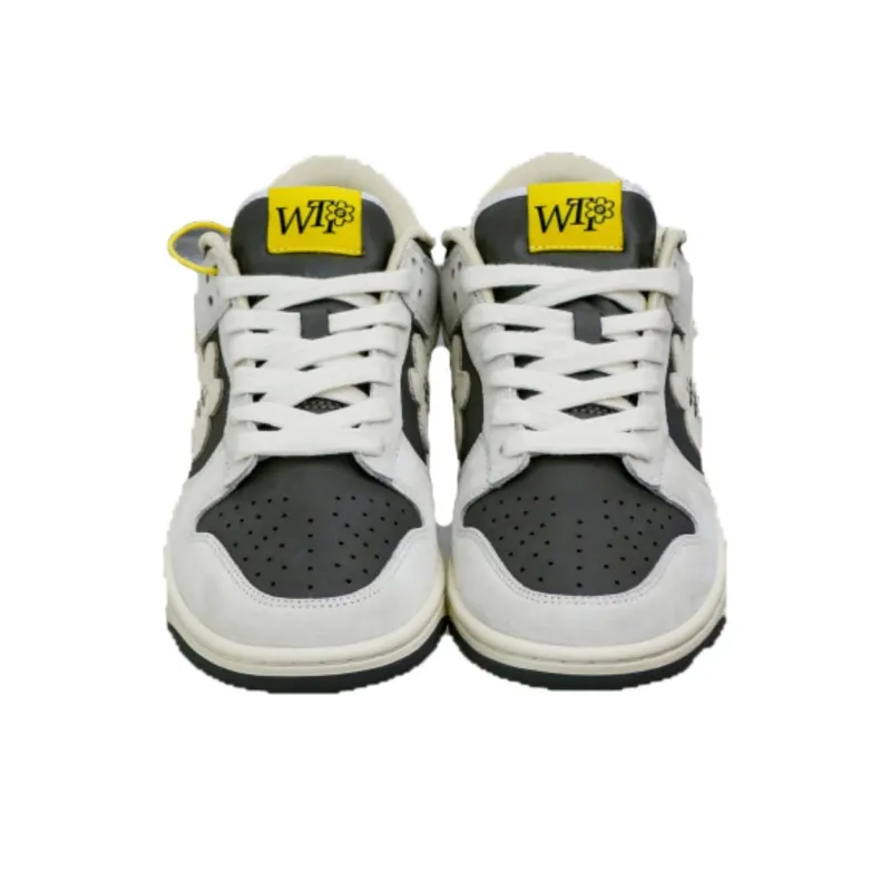 WATER THE PLANT Low Top Skateboard Shoes Unisex White Brown-2