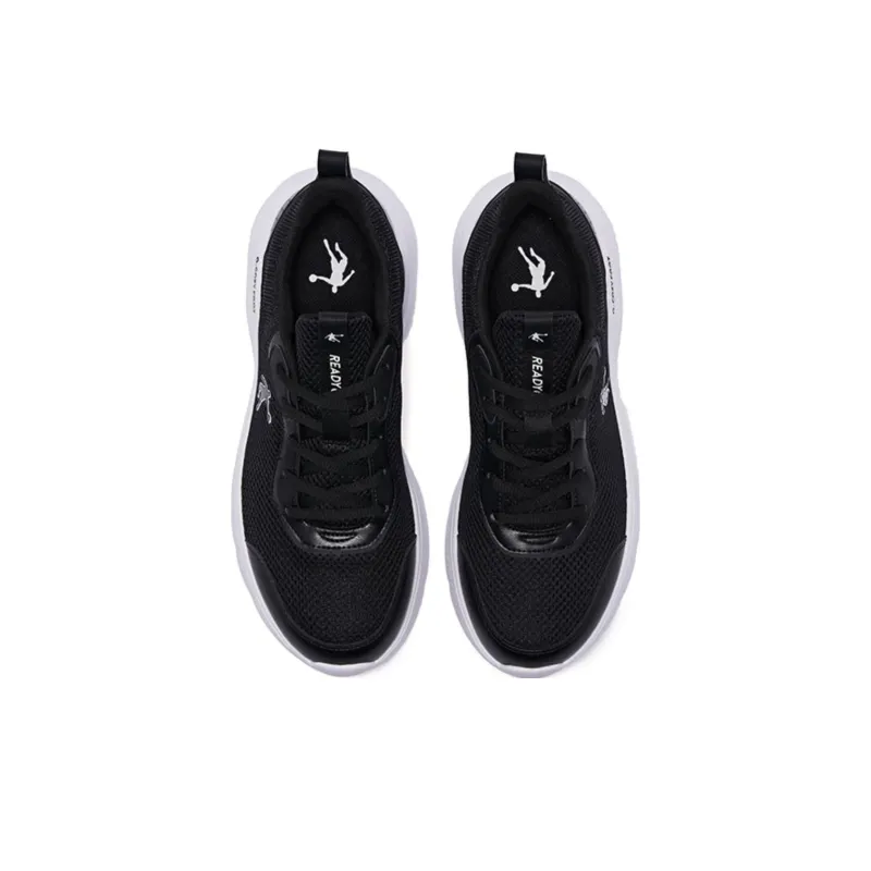 QIAODAN Slip Resistant, Abrasion Resistant, Breathable Low Top Running Shoes Men's Black White-3