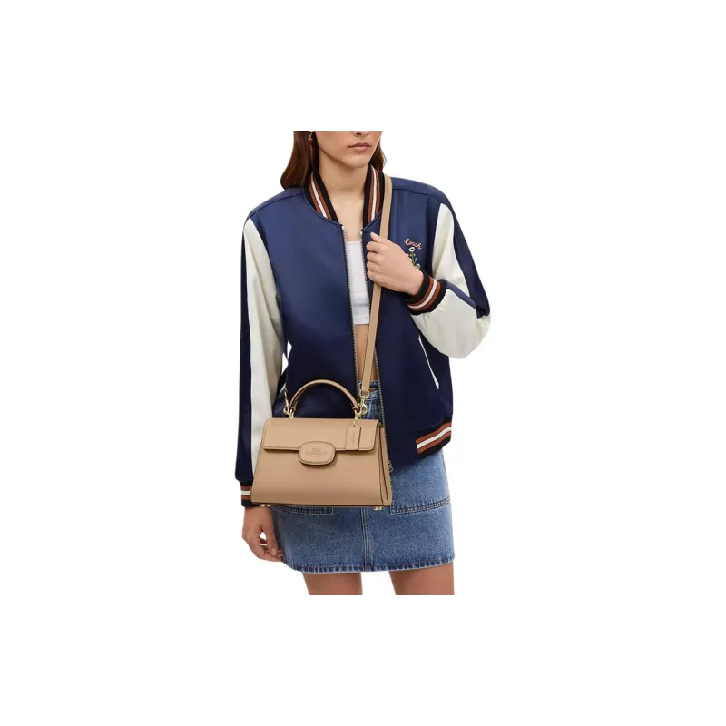 COACH Eliza Refined Calfskin Shoulder Bag, Crossbody Bag, Handbag Women's Ivory-4