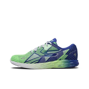 Skechers Go Meb Razor Cushioning Anti-Slip Wear-Resistant Breathability Low-Top Running Shoes Men's Green Blue