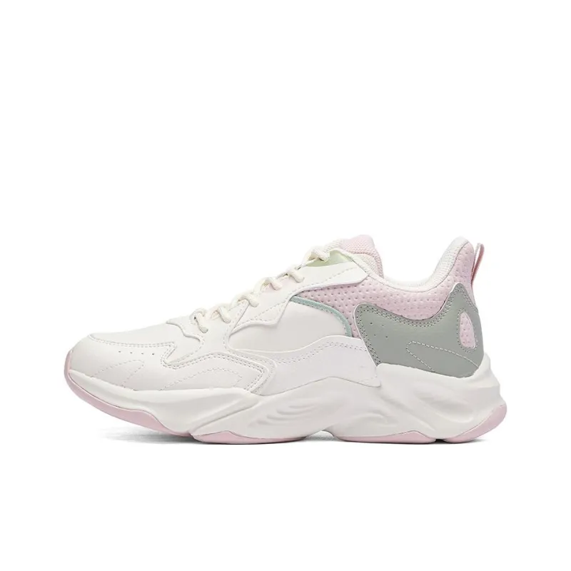 361° Anti Slip Wear Resistant Low Top Sports Casual Shoes Women's White Pink-0