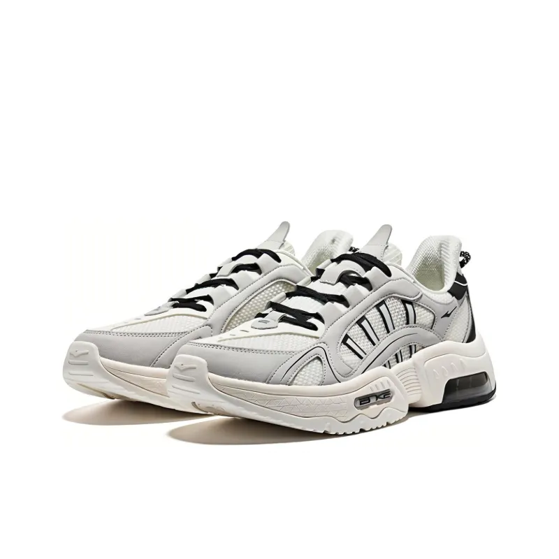 Erke Cushioning Anti Slip And Wear Resistant Low Top Running Shoes Men's Gray Black-1