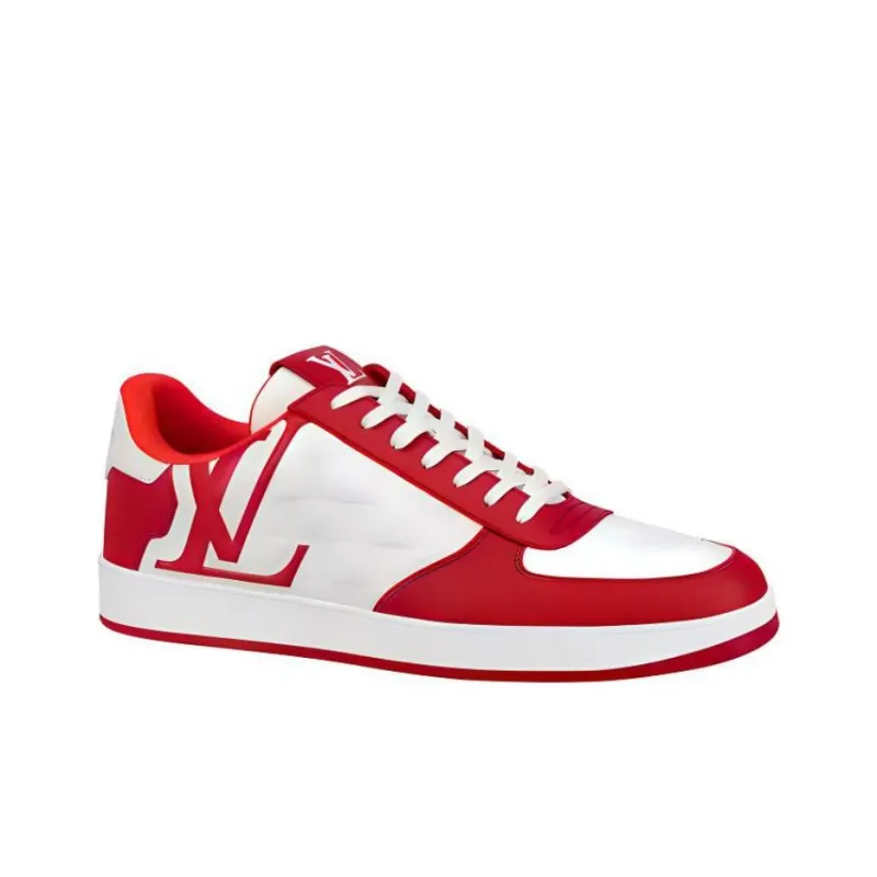 LOUIS VUITTON Rivoli Low Top Skateboard Shoes Men's Red-1