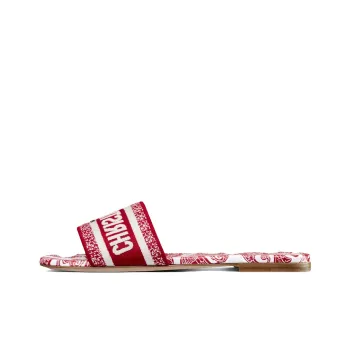 DIOR Dway Slide Slippers Women's Red/White