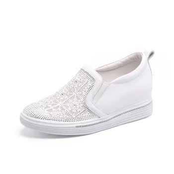 DG Durable Breathable Low-Top Casual Shoes 5cm Women's White