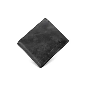 HLA Genuine Leather, Cow Leather Cropped Wallet, Wallet, Wallet Men's Gray
