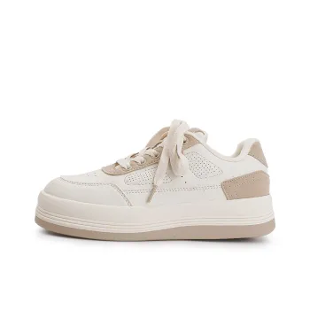 Shen Linsen Anti Slip Wear Resistant Low Top Skateboard Shoes Women's Beige Brown