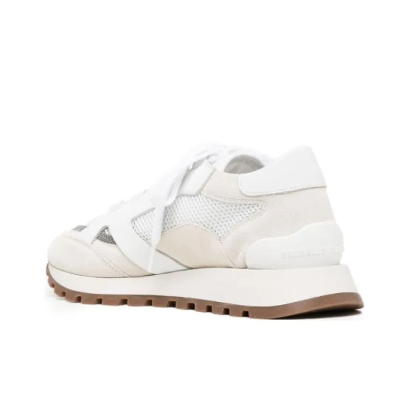 Brunello Cucinelli Shock Absorbers Low Top Sports Casual Shoes Women's White-4