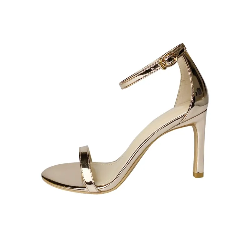 Luji One Strap Sandals 6cm/8cm/10cm Women's Black/Apricot/Black Flash/Silver/Champagne Gold-25