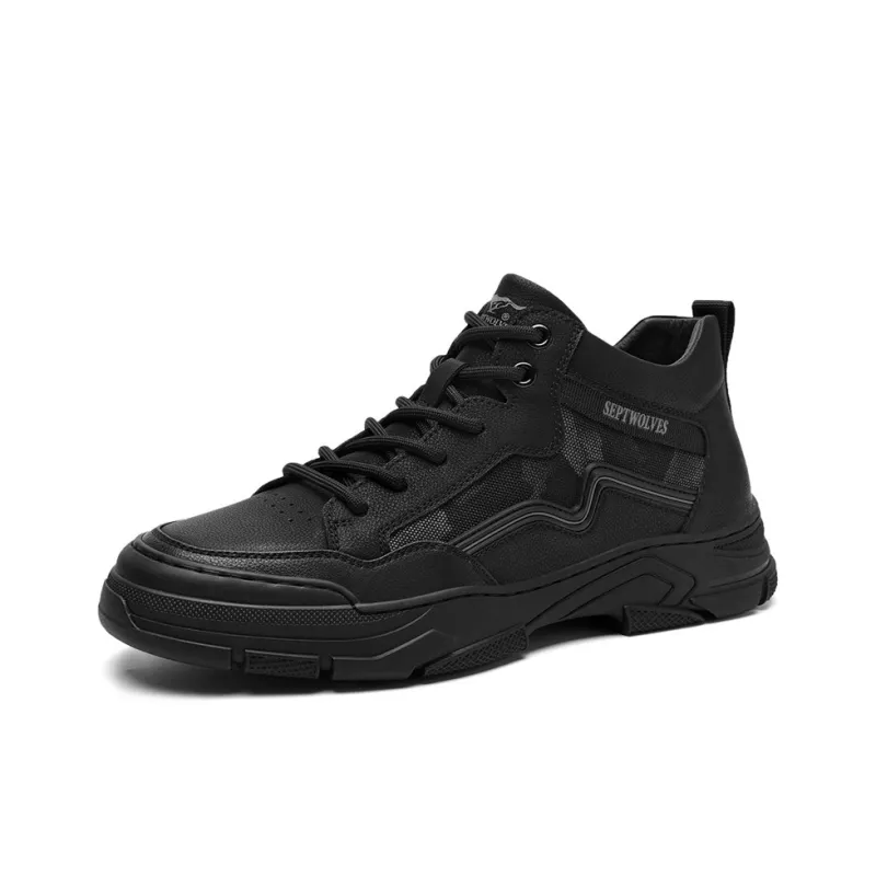 SEPTWOLVES Wear Resistant Breathable Height Increasing Mid Top Casual Shoes Men's-2