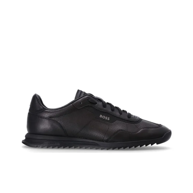 BOSS Perforated Low-top Leather Sneakers-1