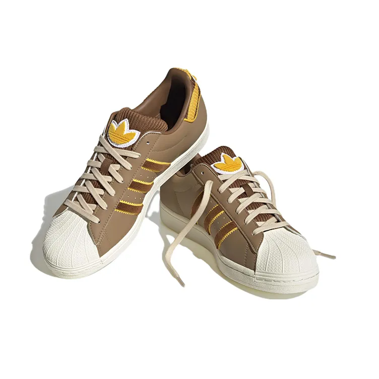 Adidas Originals Superstar Shoes 'Brown White Yellow'-2