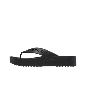 Crocs Baya Platform Cut Out Detail Flip Flops 'Black' Women's