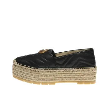 GUCCI Women's Gg Espadrilles Double Platform 'Black' Women's