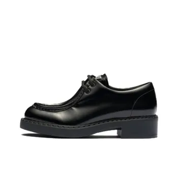 PRADA Women's Brushed Leather Lace Up 'Black'