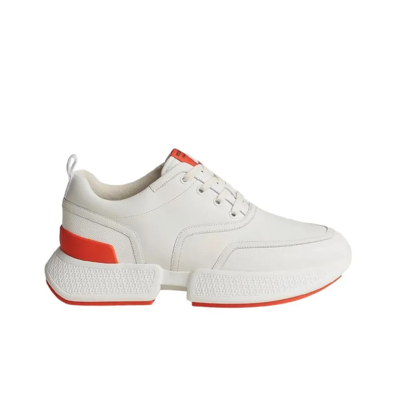 HERMES Giga Slip Resistant Low Top Sports Casual Shoes Men's White Orange-1