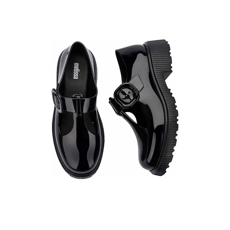MELISSA Chunky Heel Mary Jane Shoes Women's Black-4