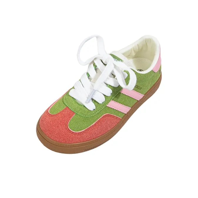 MINGKUANG Skateboard Shoes Women's Low Top Ice Cream/Cream/Grape Purple/Watermelon Red-17