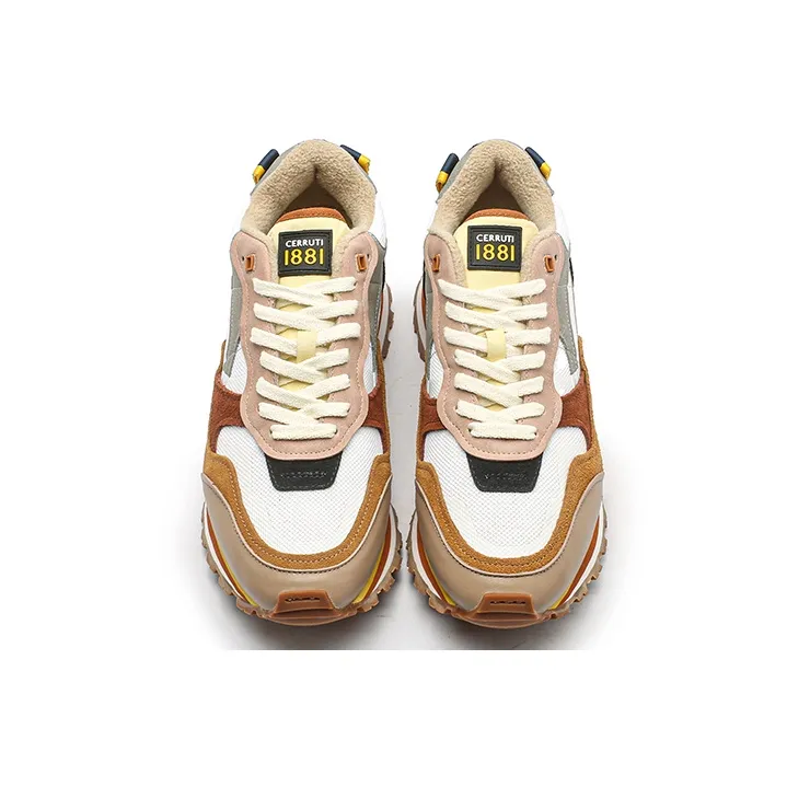 CERRUTI 1881 Casual Shoes Men Low-Top White/Yellow/Beige Brown-2