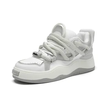 TCELLARS Low Top Skateboard Shoes Unisex Cream Gray