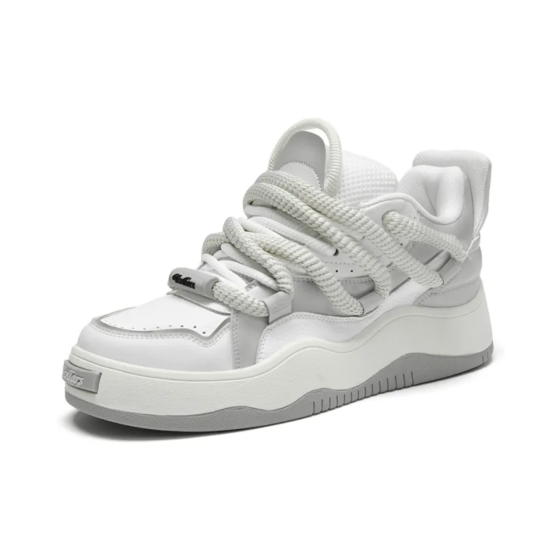 TCELLARS Low Top Skateboard Shoes Unisex Cream Gray-0