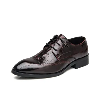 SHUPATE Dress Shoes Men Low Top Black/Red