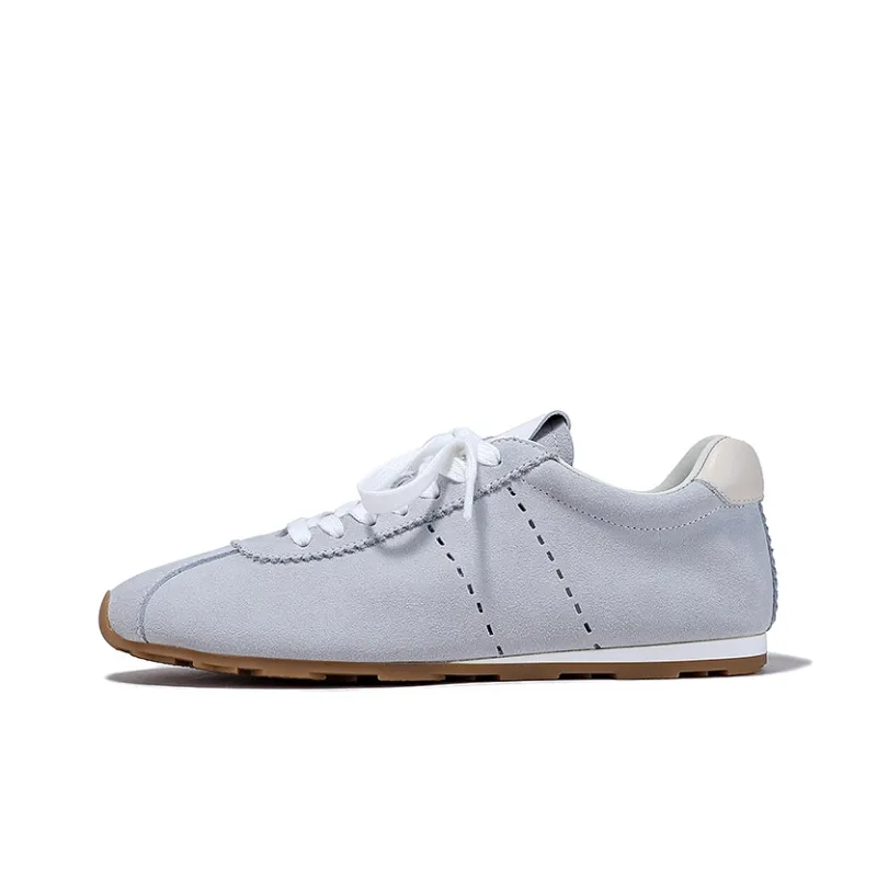 BELLALILY Low-Top Casual Shoes 1cm Women's Green Apricot Light Blue Dusty Pink-7
