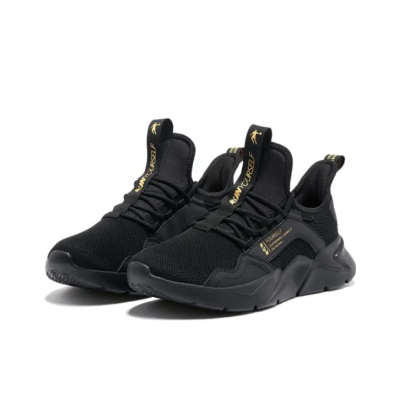 QIAODAN Cushioning Anti Slip And Wear Resistant Low Top Running Shoes Men's Black-2