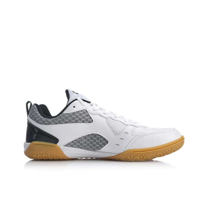 LiNing Durable Breathable Low-Top Table Tennis Shoes Men's Black White-1