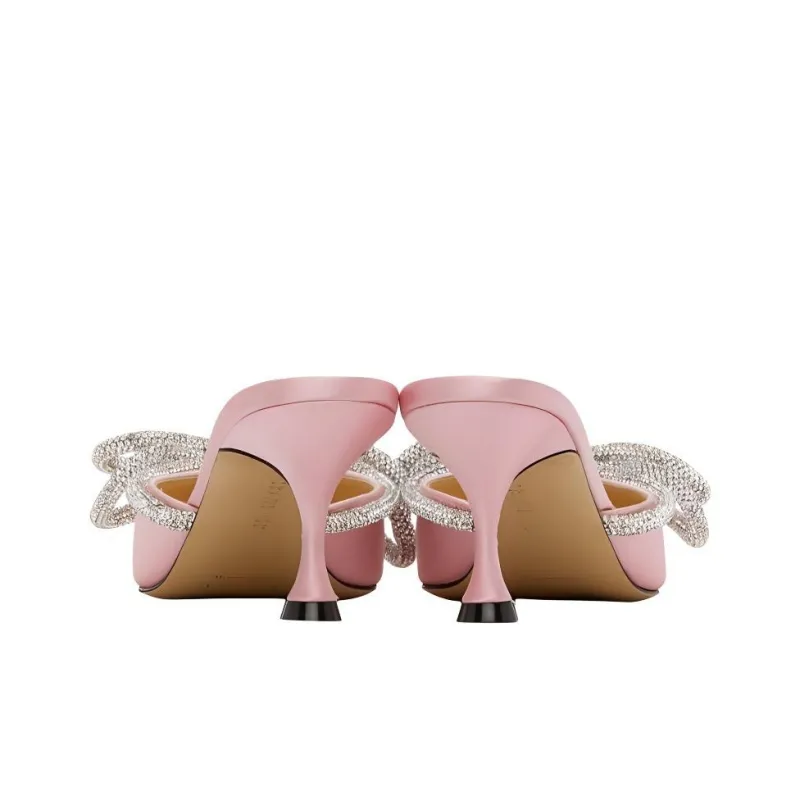 MACH & MACH Doubel Bow Embellished Slip On Mules Women's-3