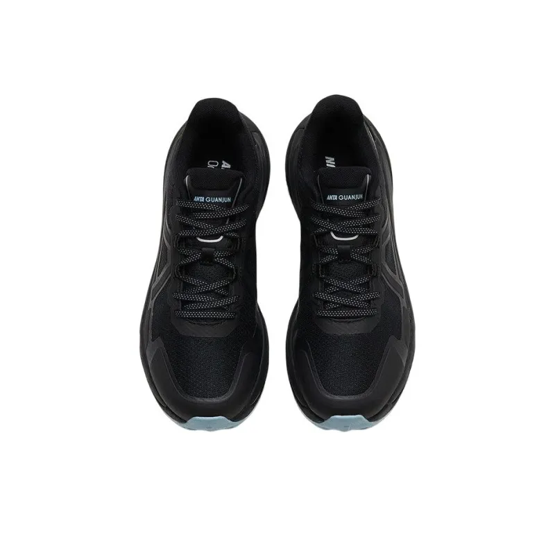 Anta Anti Slip Wear Resistant Low Top Running Shoes Men's Black Blue-2