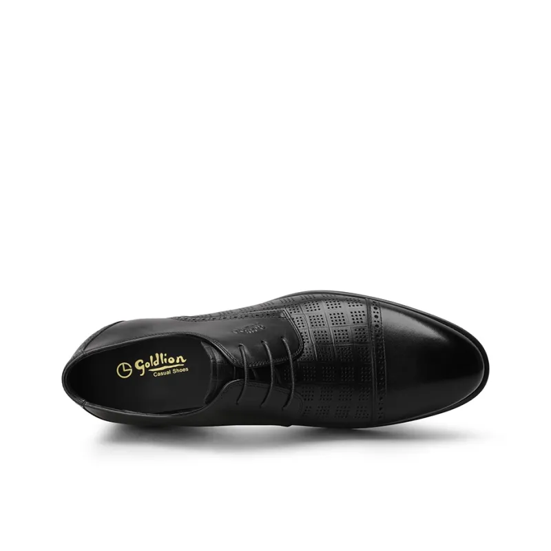 GOLDLION Dress Shoes Men Low Top Black/Brown-2