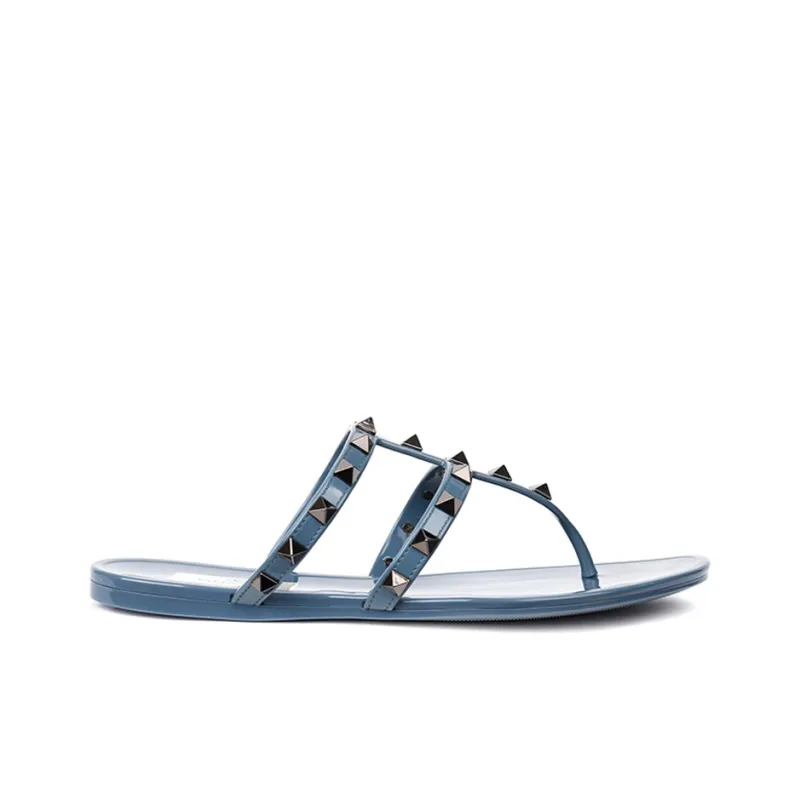Valentino Rubber Sole Flip Flops Women's Blue-1