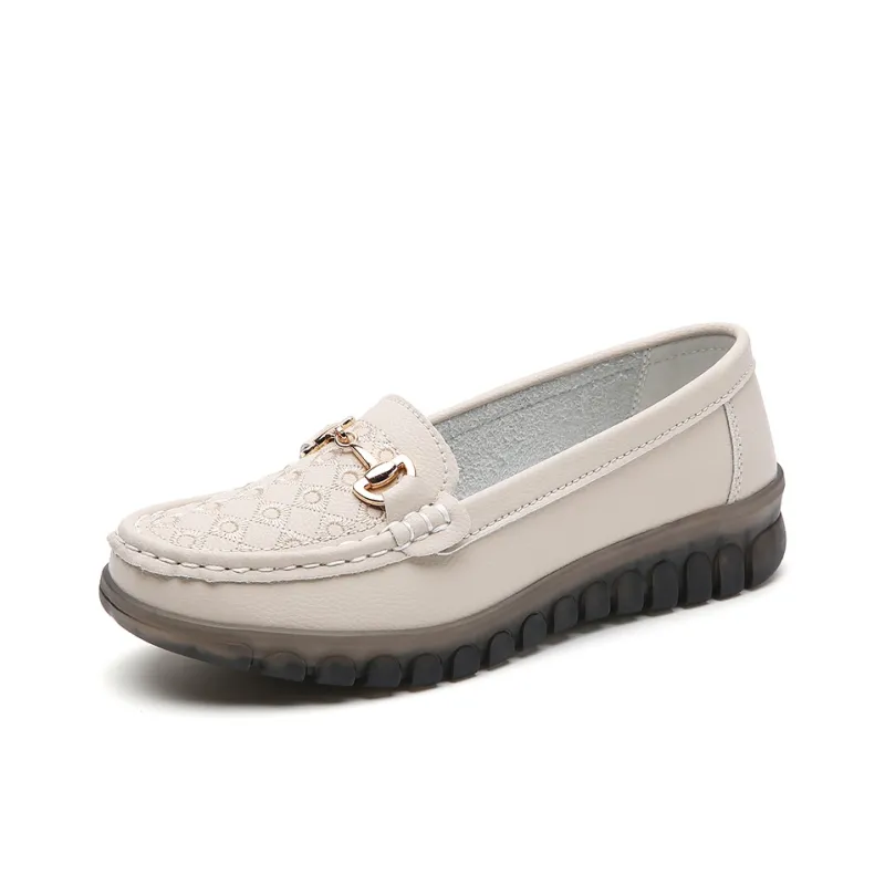 Reivantix Gommino Loafers Women's Gray/Beige/Black-3