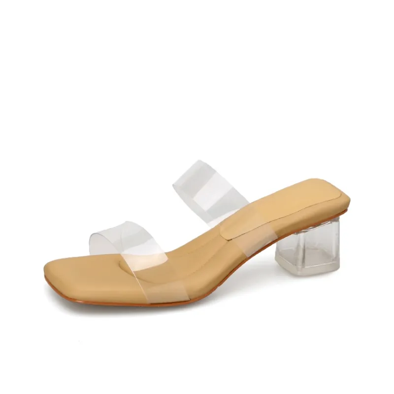 Naiyee Slide Slippers Women's Ecru Low Heel/Apricot Low Heel/Ecru High Heel/Apricot High Heel-3