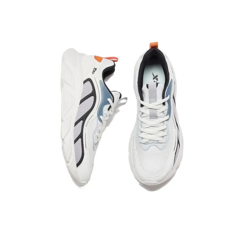 XTEP Durable Breathable Low Top Running Shoes Men's Sail White Stone Gray-2