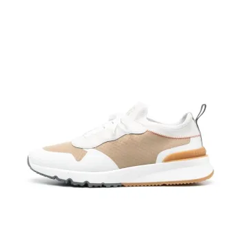 Brunello Cucinelli Slip Resistant Low Top Sports Casual Shoes Men's White Brown