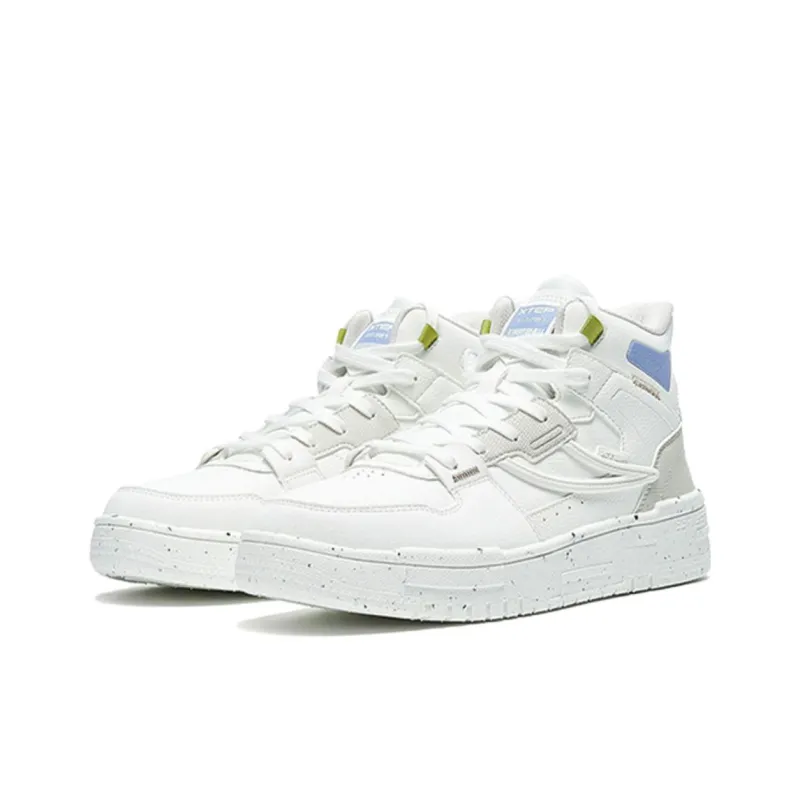 XTEP Off White High Top Skateboard Shoes Women's Tea White-2